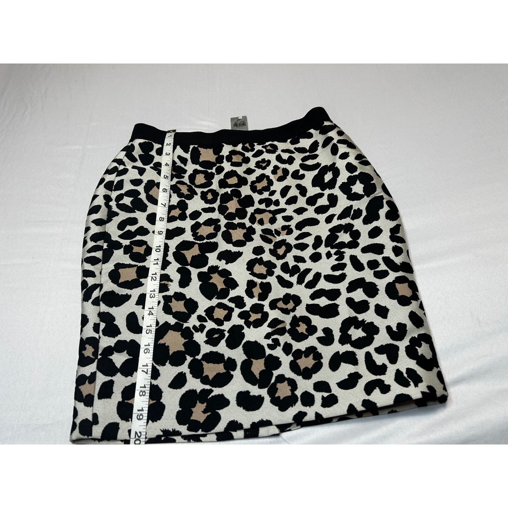 Ann Taylor Petite Leopard Print Pencil Skirt Cream Black Tan Size 4P NWT
